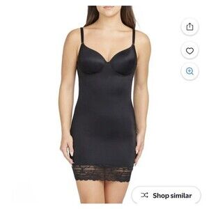 SPANX Dress Size XL Red Hot Black Lace Shapewear Mini Dress